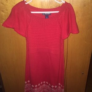 Red sweater dress