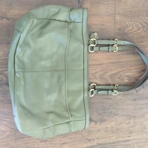 Coach green leather handbag