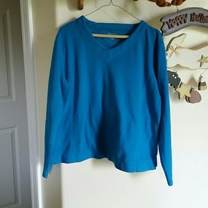 Cozy fleece sweatshirt.