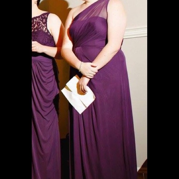 David's Bridal Bridesmaids dress F15928 in Plum.