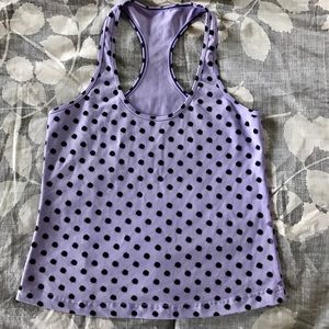Lululemon purple polkadot racerback short length 6