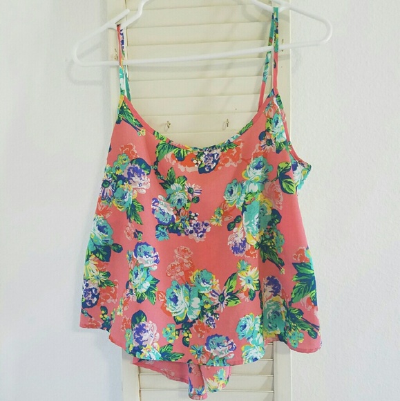Floral open back tank