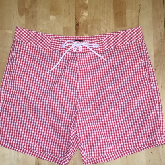 Club Monaco- Gingham Swim Trunks