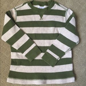 Hanna Andersson thermal striped crew L/S shirt