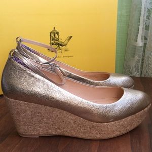 Gold Pilcro and the Letterpress platform wedges.