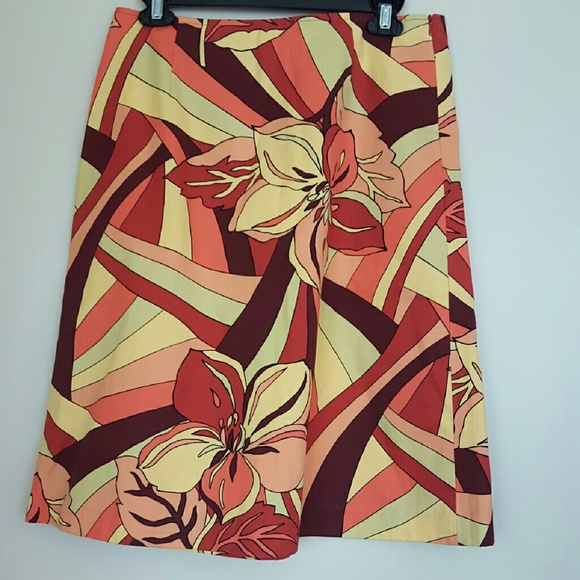 Floral skirt, a line, talbots