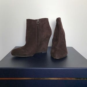 Sam Edelman Brown Suede Wedge Bootie - Sz 5.5