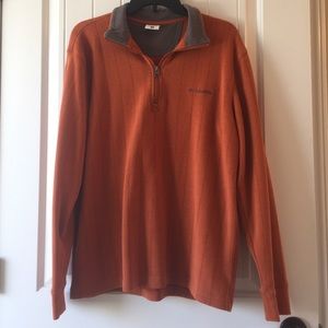 Mens Columbia pullover burnt orange