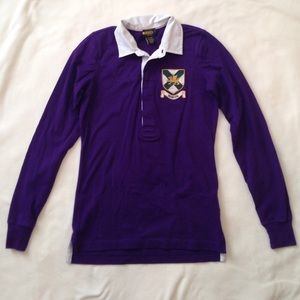 Purple Ralph Lauren RUGBY Long Sleeve Polo Shirt