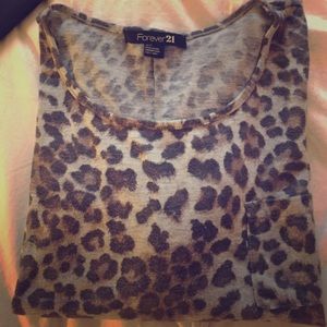 Forever 21 cheetah print quarter sleeve shirt!
