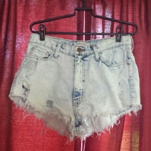 High waisted jean shorts