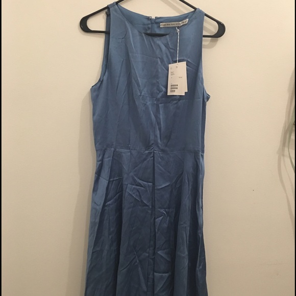 NWT &other stories rachel antonoff silk blue dress