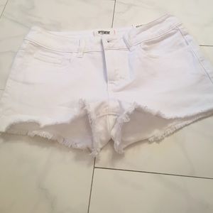 White jean shorts