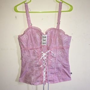 ONE OF A KIND - Light Pink Corset Embroidered Lace