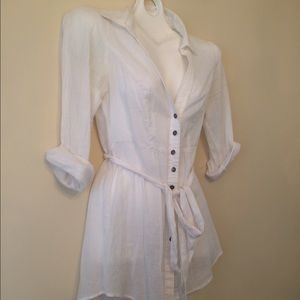 Anthropologic odille white blouse