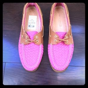 Sperry Topsider Papaya Woven. Size 7