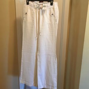 Guess white linen pants
