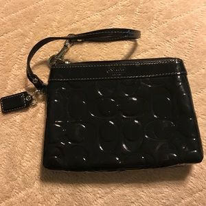 Coach patent leather wristlet