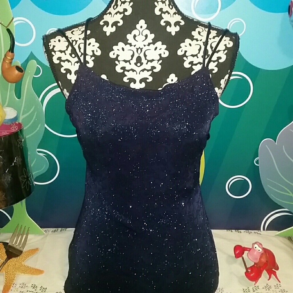 Midnight navy sapphire blue formal gown - Picture 2 of 8