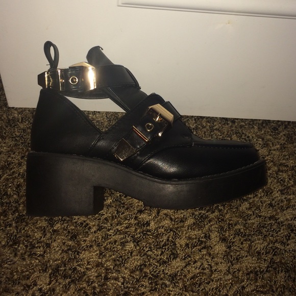 Chunky black ankle boots
