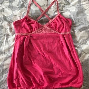 Lululemon cross cross top coral size 6