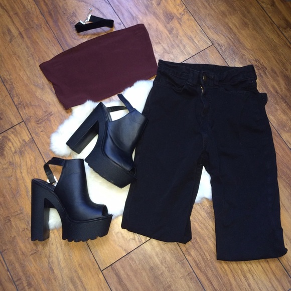 American Apparel Denim - Four Way Stretch High Waisted Side Zipper Pants