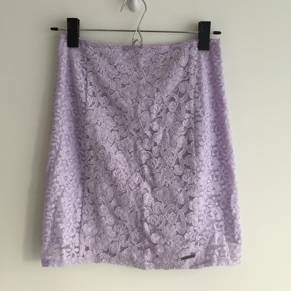 New Abercrombie & Fitch Iilac colored lace skirt