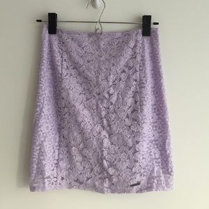 New Abercrombie & Fitch Iilac colored lace skirt