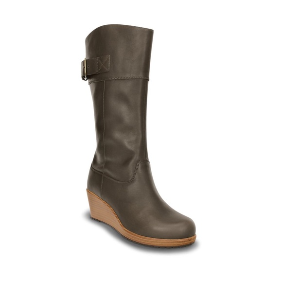 Crocs Women's Leather Wedge Boot - Never Worn