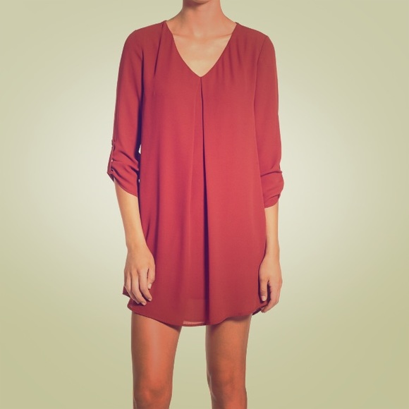 Red shift dress