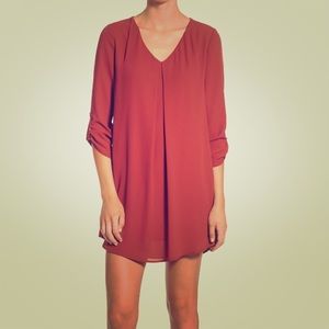 Red shift dress