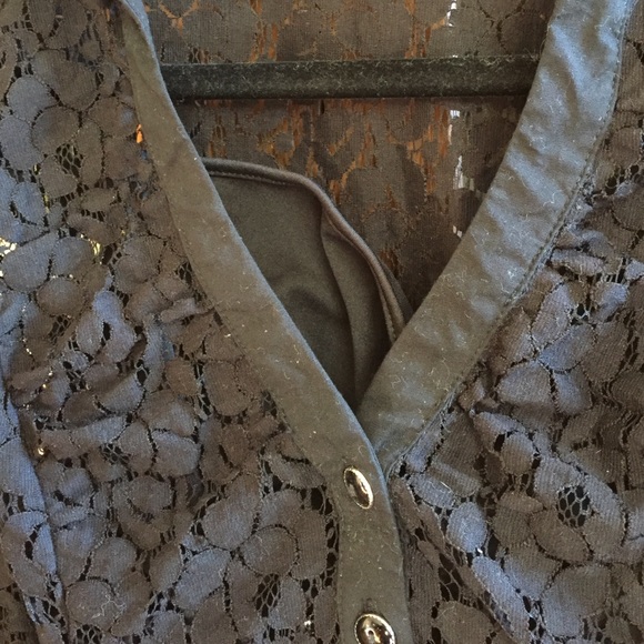 NWOT black lace shirt! - Picture 3 of 4