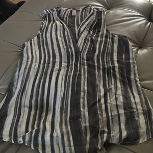 Forever 21 grey & cream blouse M