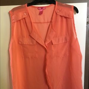 Coral Sheer Top