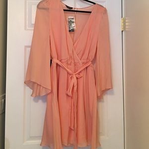 Bebe silk bell sleeve dress