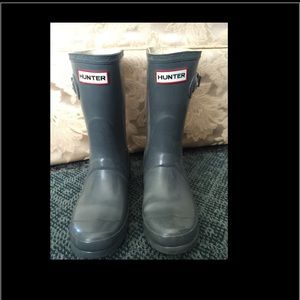 Hunter Graphite Gray Short Rain Boots