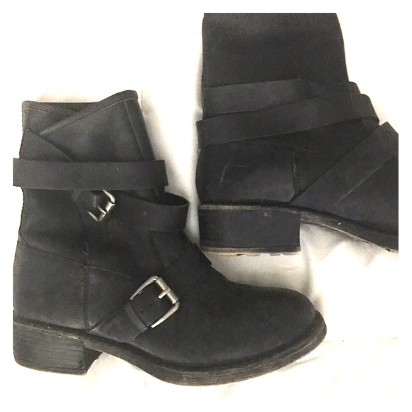 Lucky Brand Shoes - Lucky Brand Leather Moto Boots //size 7.5