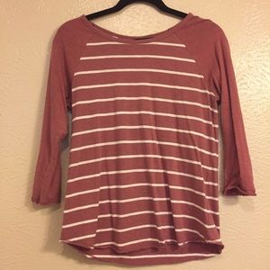 Quarter sleeve cotton striped shirt