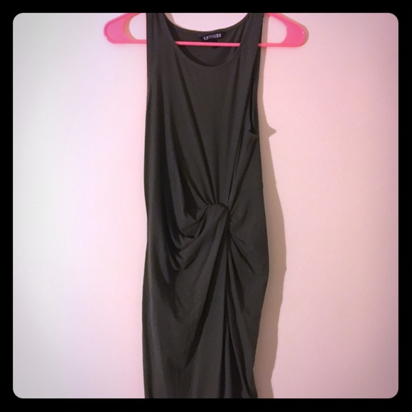 Asymmetrical ruched side tank top dress