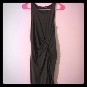 Asymmetrical ruched side tank top dress
