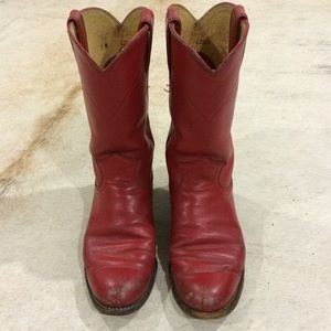 VINTAGE | Red Leather Cowboy Boots