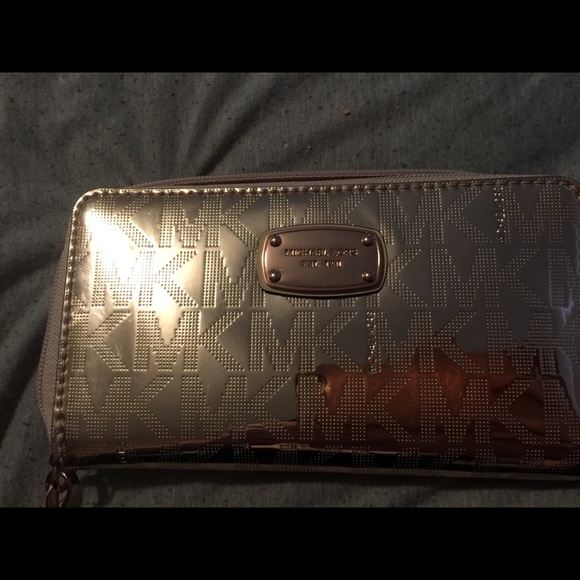 Michael Kors Rose Gold Checkbook Wallet.