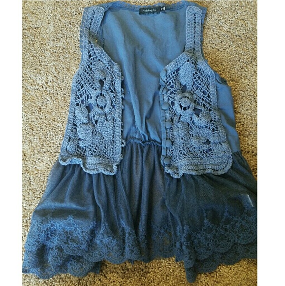 Blue lace vest