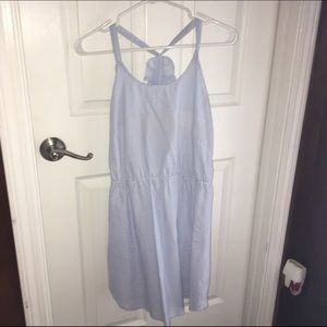Baby blue seersucker racerback dress.