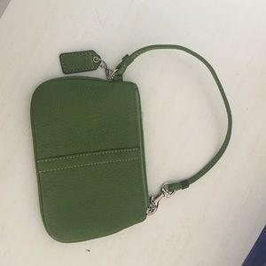 Green Coach Wristlet