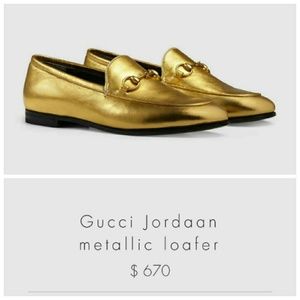 Gold Metallic Gucci Loafers