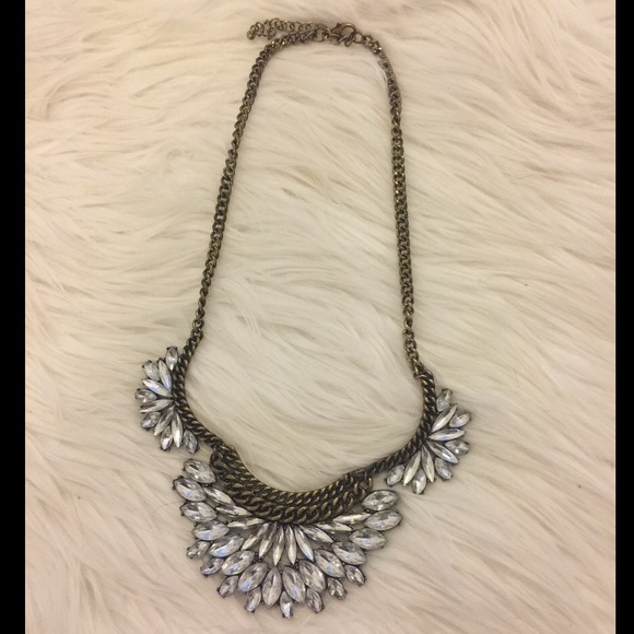 Bronze Rhinestone Statement Necklace