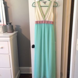 Boutique Mint + Neon Accent Maxi Dress