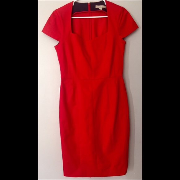 Red Sheath with Sweetheart Neckline