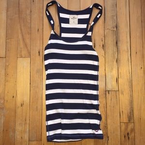 Navy and White Striped Tank Top